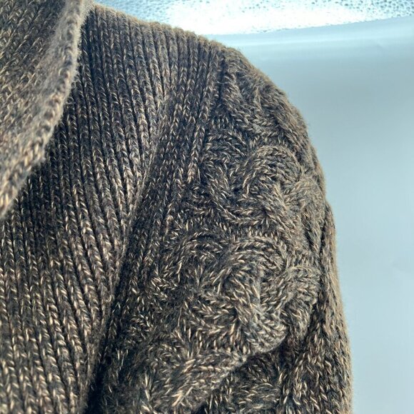 It's Our Time Women's Knit Button Up Cardigan Brown Size Medium Belted - Picture 3 of 9